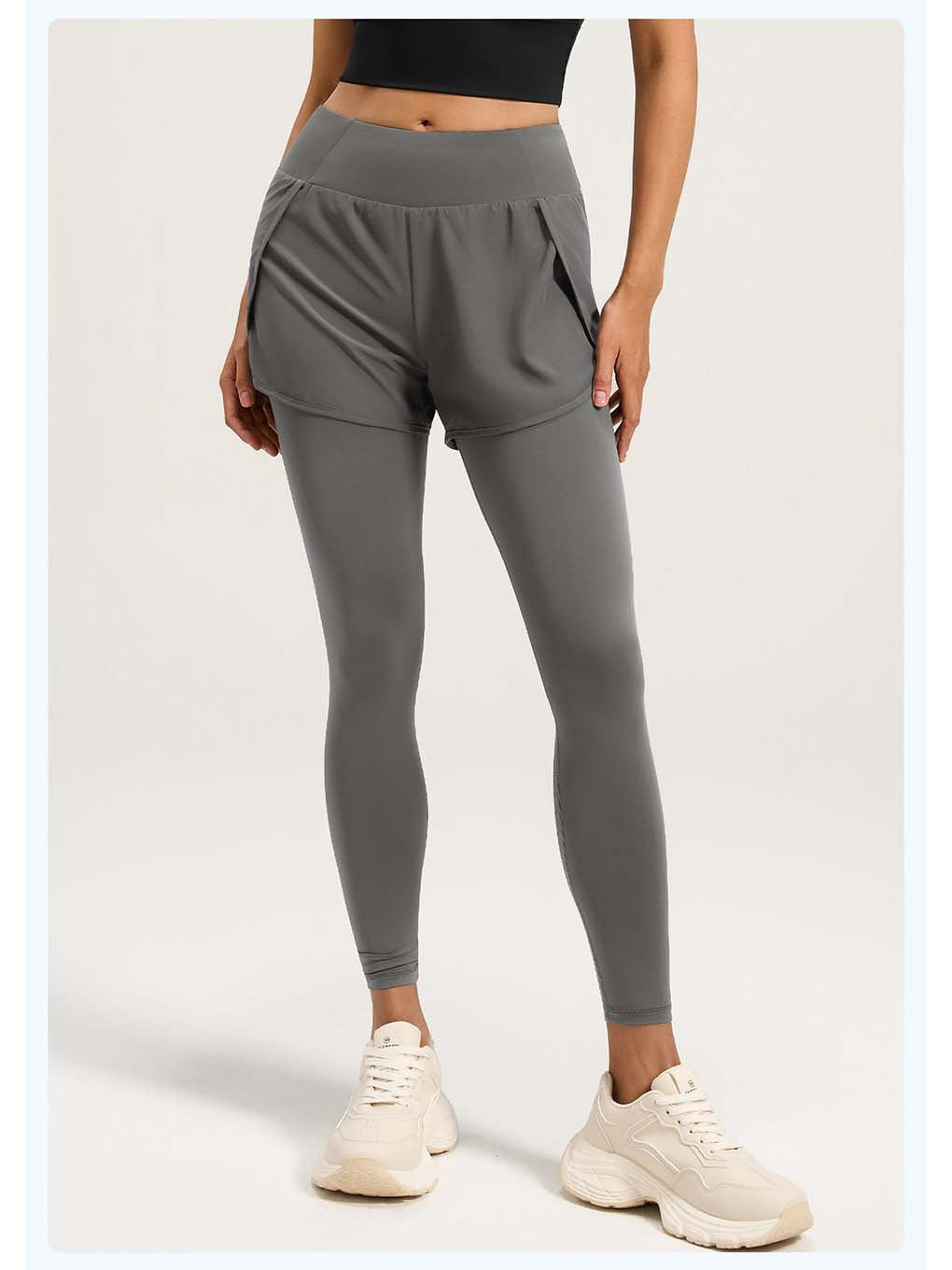 Women's 2-in-1 High-Waist Butt Lift Running Leggings with Shorts - ANVTT