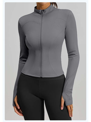 Women's Stand Collar Full-Zip Yoga Running Jacket - ANVTT