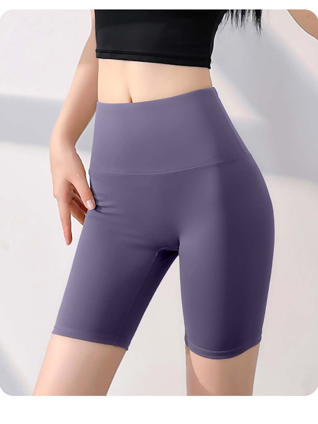 Women's High-Waisted Biker Shorts - No Front Seam & Butt-Lifting - ANVTT