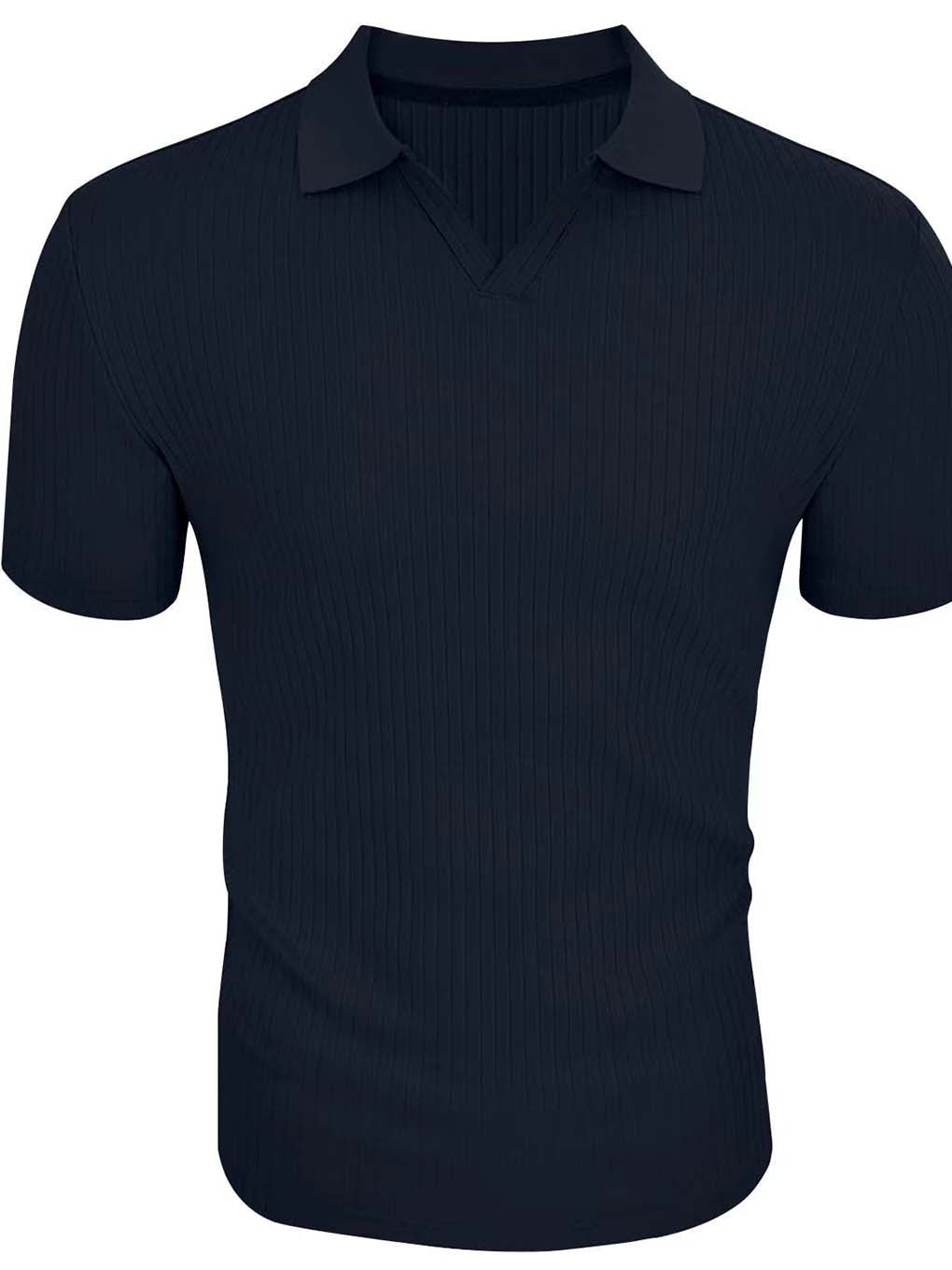 Slimming Vertical Pattern Fitness Polo - ANVTT