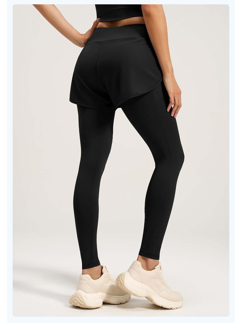 Women's 2-in-1 High-Waist Butt Lift Running Leggings with Shorts - ANVTT