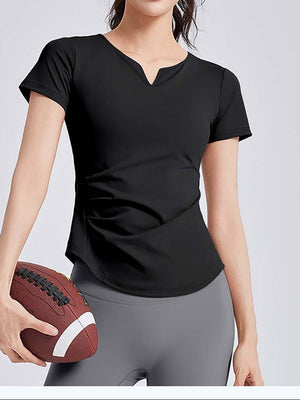 Women's V-neck yoga suit with short sleeves - ANVTT