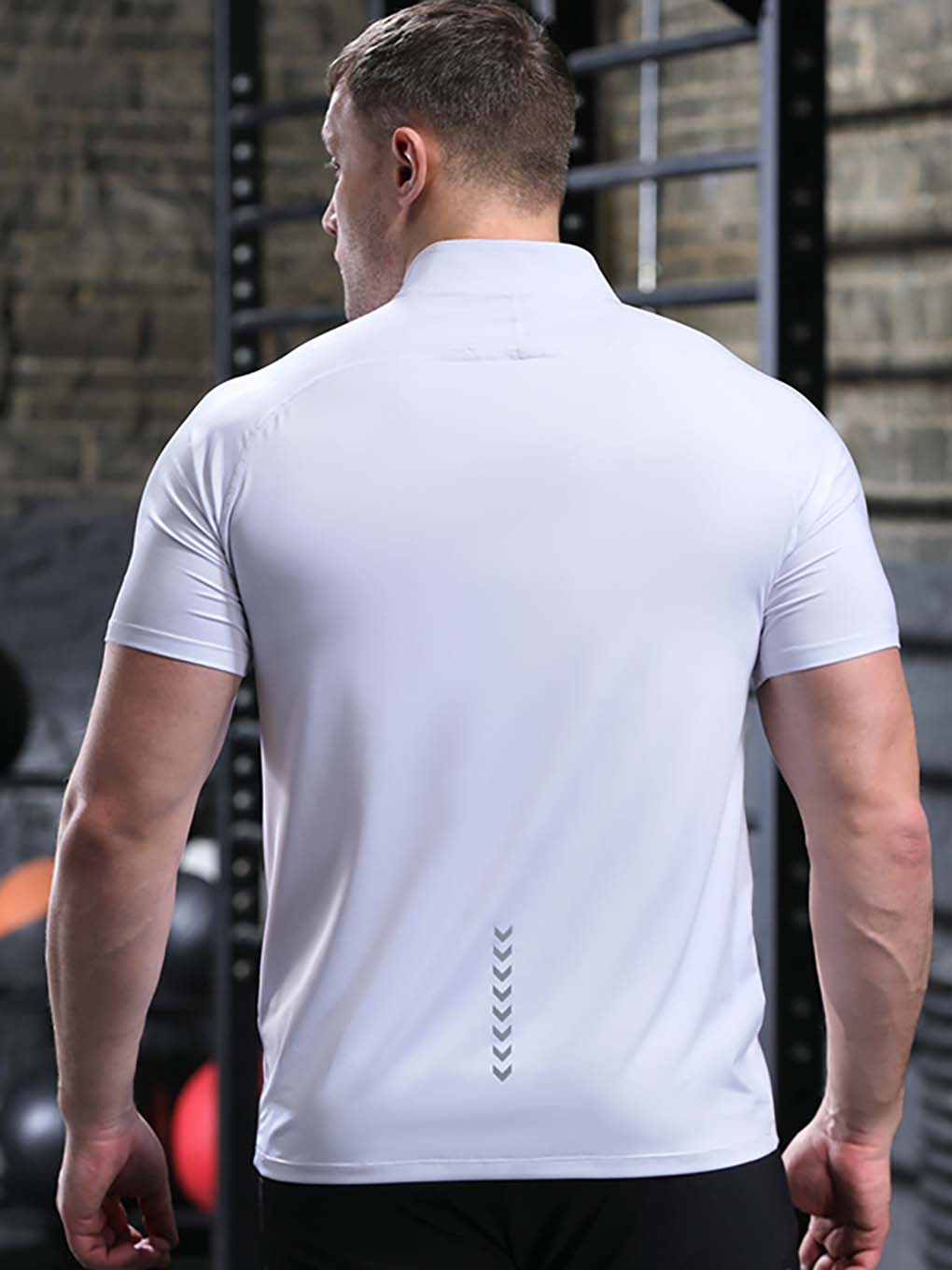 ANVTT Men's Quarter-Zip Training T-Shirt - Short Sleeve Mock Neck Athletic Gym Top - ANVTT