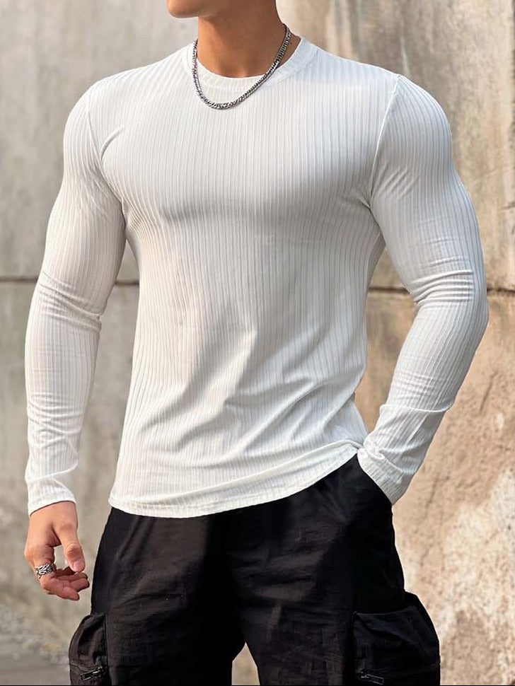Slim Fit Vertical Patterned Long Sleeve Shirt - ANVTT