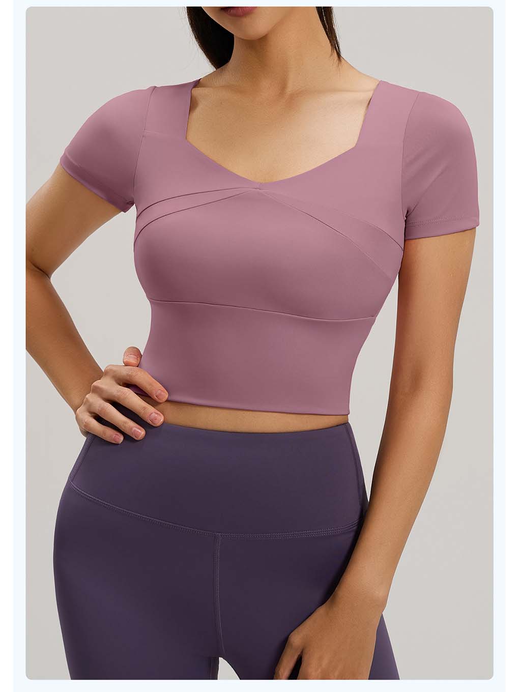 Essential Sweetheart Neck Yoga Crop Top - ANVTT
