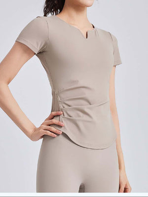 Women's V-neck yoga suit with short sleeves - ANVTT