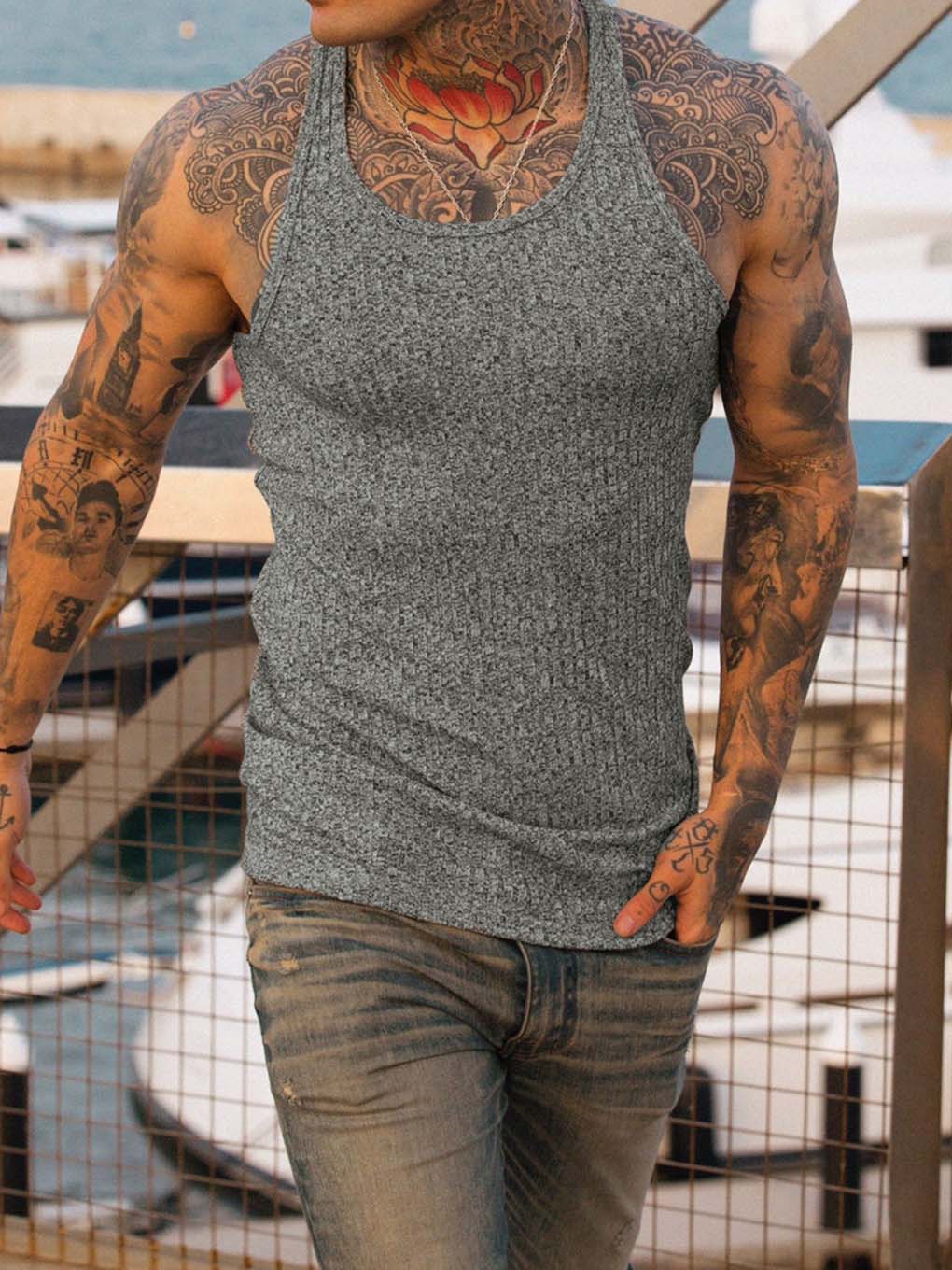Essential vertical striped sports vest - ANVTT