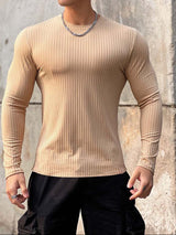 Slim Fit Vertical Patterned Long Sleeve Shirt - ANVTT