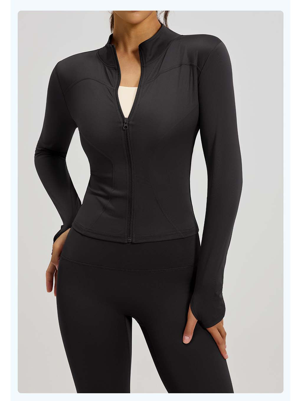 Women's Stand Collar Full-Zip Yoga Running Jacket - ANVTT