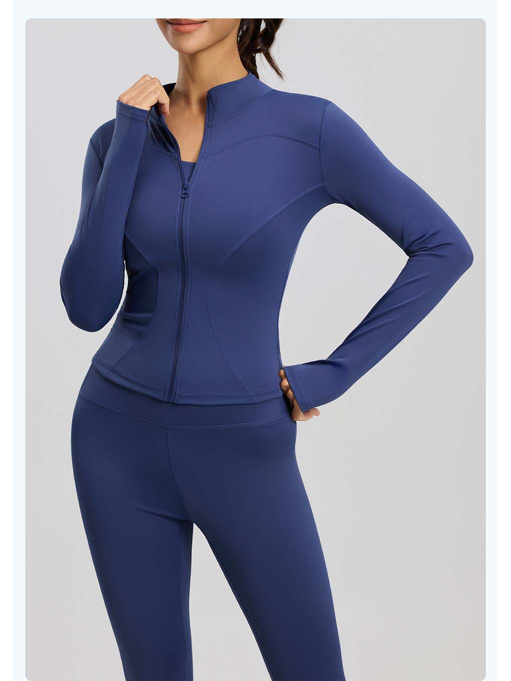 Women's Stand Collar Full-Zip Yoga Running Jacket - ANVTT