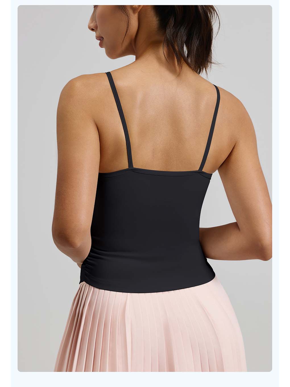 Women's Gathered Waist Built-In Bra Yoga Tank - ANVTT