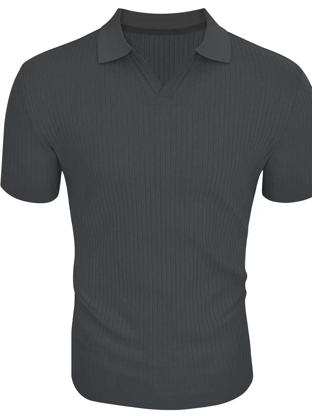 Slimming Vertical Pattern Fitness Polo - ANVTT