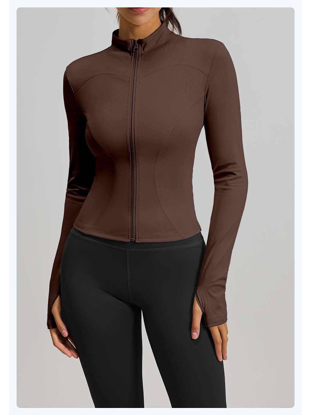 Women's Stand Collar Full-Zip Yoga Running Jacket - ANVTT