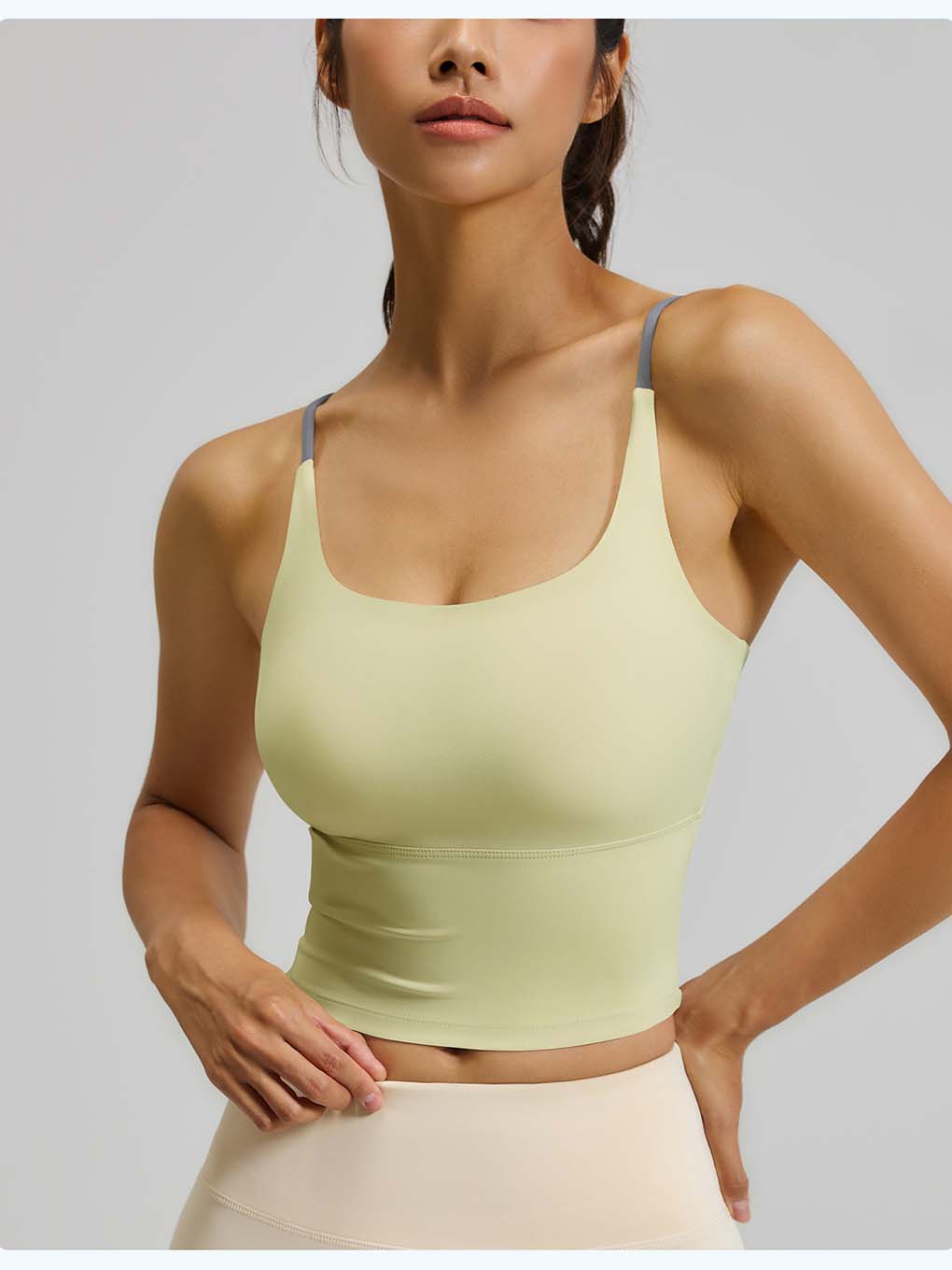 Women's Thin Strap Workout Tank with Built-In Bra - ANVTT