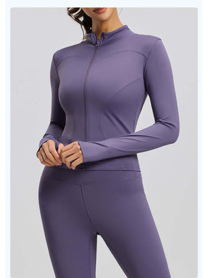 Women's Stand Collar Full-Zip Yoga Running Jacket - ANVTT