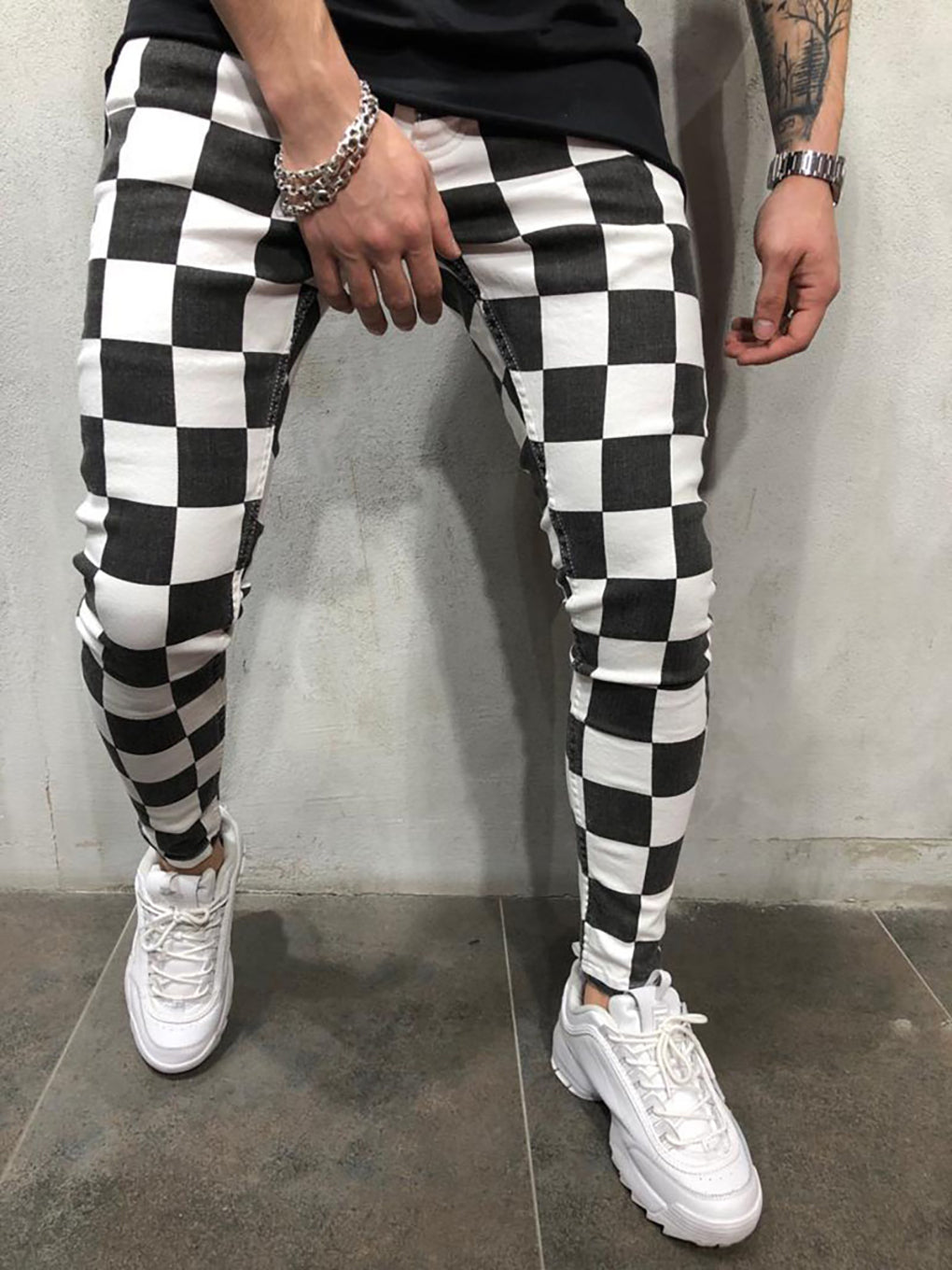 Black and white striped men's joggers - ANVTT