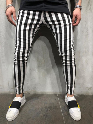 Black and white striped men's joggers - ANVTT
