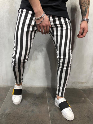 Black and white striped men's joggers - ANVTT